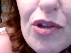 damn voluptuous redhead dawnskye1962 strips teases and rides huge dildo 😘🔥