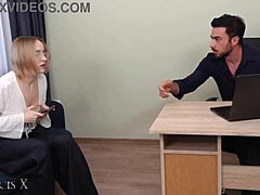 hey boss, you punishing this 18yo blonde secretary rough on desk?