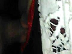 my ex-girlfriend slips into stockings for homemade brunette whore fuck with big cock friend