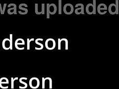 michelle anderson moans as twin fingers and fucks her shaved pussy backstage