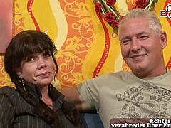 german mature wife craves first cheating thrill in hot mmf threesome...