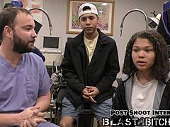 michelle anderson moans as twin fingers and fucks her shaved pussy backstage