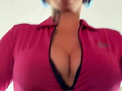 she hits the gym in her hood sweating buckets from pussy heat dripping down her big natural tits and tattooed belly