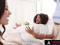 horny alison rey fucks boyfriend's doctor right in front of him devilsfilm