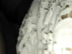 my ex-girlfriend slips into stockings for homemade brunette whore fuck with big cock friend