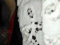 my ex-girlfriend slips into stockings for homemade brunette whore fuck with big cock friend