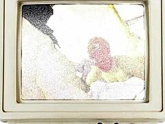 michelle anderson moans as twin fingers and fucks her shaved pussy backstage