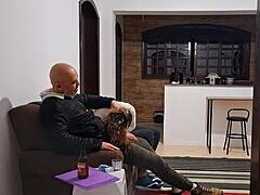 SHE PAYS RENT WITH WET PUSSY RIDING BLOWJOB AND FOOTJOB FROM COLLECTOR