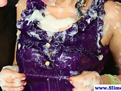 Classy Euro Gloryhole Sucks Cock to Bukkake Cumshot