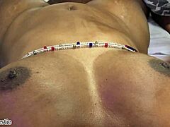 innocent breast massage turns nipples rock-hard with hidden erotic tension