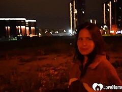 omg my horny girlfriend flashes tits then sucks my cock outdoors in public 😈🍆💦