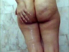 Chubby Desi Girl Fingers Juicy Pussy and Squirts Milk in Dirty Bathroom Talk