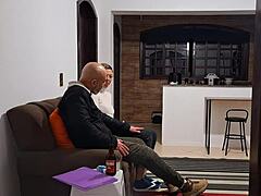 SHE PAYS RENT WITH WET PUSSY RIDING BLOWJOB AND FOOTJOB FROM COLLECTOR