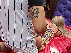 damn, poundin my blonde stepmom fuck doll's tight ass with this real toy