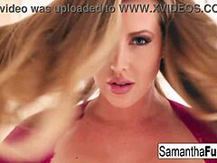 Samantha Fingers Her Wet Pussy Solo Blonde Big Tits Masturbation Nude