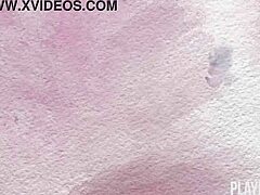 Gorgeous Petite Milf Carolina White Strips Red Hot Lingerie Teasing Softcore!