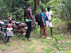 University Girl Lost In Forest Fucked Hard By Two Bikers All Styles