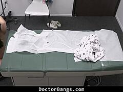 shy teen nurse bends over for doctor's intimate exam to keep silence