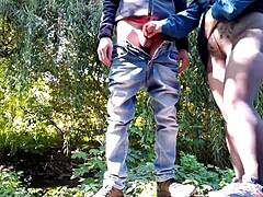 Step mom couldn't hold back cums hard with step son handjob in pantyhose