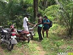 University Girl Lost In Forest Fucked Hard By Two Bikers All Styles