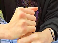 A smoke break turns into her swallowing skinny wife's load