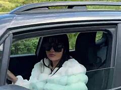 Hot asian stopped at police checkpoint fucks bareback with carioca cop in the woods pov cumshot