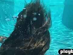 hot black babe ana foxxx poses by pool then masturbates perfectly