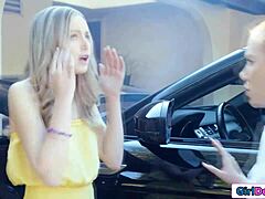 Big Boobs Nurse Sits Face on Petite Blonde Neighbor's Tongue in Hospital