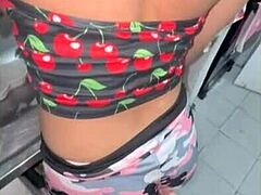 Brother-in-law stuffs fat ass in kitchen! Cum quietly slut while he pounds!