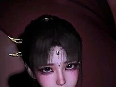 Bigboob Pixel Hentai Goddess Gets 3D Creampie Blessing