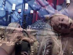 WHOA! Fit Cougar's Big Tits Seduce Slim Blonde's Saggy Tits Into Wild Lesbian Ride!