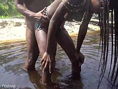 i got fucked bathing outdoors in african village forest
