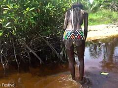 i got fucked bathing outdoors in african village forest