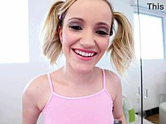 19 yo blonde pov no hands blowjob huge cum swallow