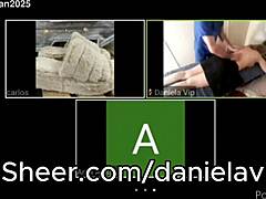 zoom call reveals blonde's long-haired erotic massage secrets