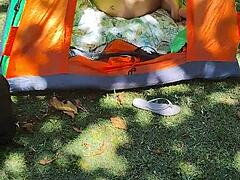 fiery redhead solo masturbates wildly on nude praia do pinho beach in balneario camboriu