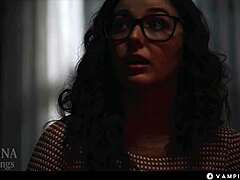 Vampire blonde seduces nerdy submissive girl gothic manor lezdom