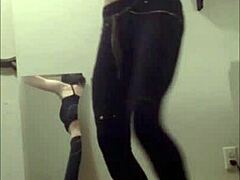 sexy teen cass dances solo stripping clothes ripped off wild