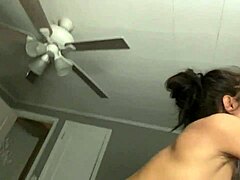 wife bent over rough fucked wet shaved pussy cumshot on big tits