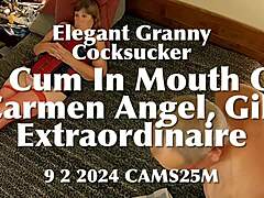 Elegant GRANNY milf sucks POV cock deep with cumshot craving gilf passion