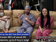 blaise celeste in latex nurse gloves moans pierced nipples pov as patient facefucks her pussy missionary then cums