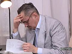 Natural Tits Teen Gets Seduced And Drilled Deep By Senior Tutor In Shaved Pussy Session