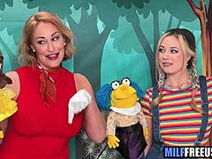 Blonde Milf and Teen Deepthroated Face Fucked on Street Set