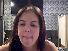 Brunette Mature Rips Clothes Teases Slaps Tits