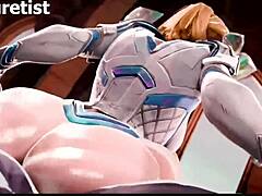 kiriko deepthroats cock as emma frost ass gets fucked