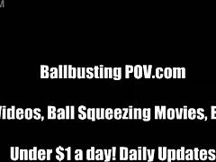 imagine your balls crushed hard by two garage bitches?