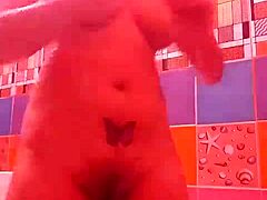 Shower Queen Splashes in Steamy Asian Homemade Bath