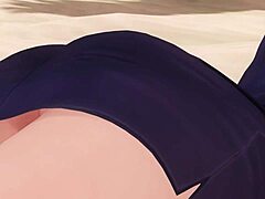 secretary drops skirt on beach topless panties tease close-up big ass