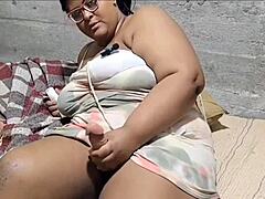 Futanari stepmom gets masturbation help from stepson milk squirting bbw