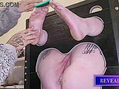curvy revealme babe locked in cage takes vibrator spanking and dildo orgasms